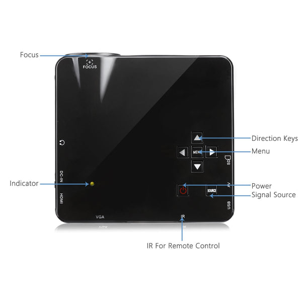 Mini Portable LCD Projector HDMI USB VGA AV SD Multimedia Interface