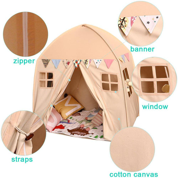 Large Children Playhouse Beige 100% Cotton