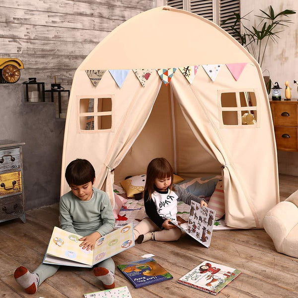 Large Children Playhouse Beige 100% Cotton