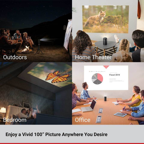 Wi-Fi Mini Projector with DLP 360' Speaker