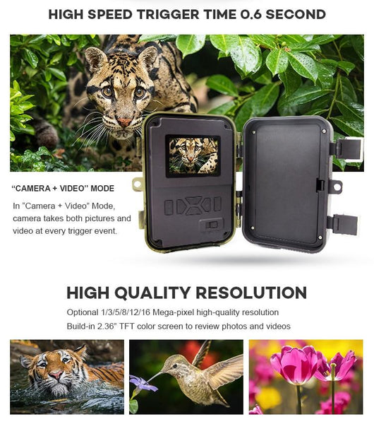Hunting Trail Camera Full HD 1080P Video Night Vision Digital Cam