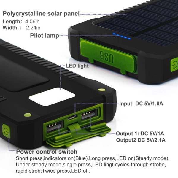 Solar Power Bank 20000mAh Double USB