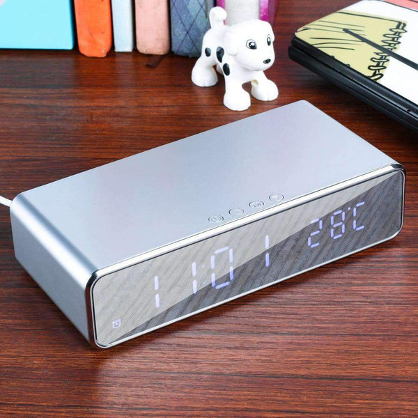 Electric LED Alarm Clock With Wireless Charger