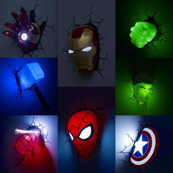 Cartoon Marvel Figure Wall Lamp Birthday Gifts