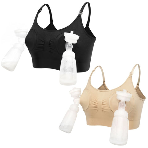 maternity hands free nursing bras wireless plus size pregnancy pumping bra women pregnant milk pump bra breastfeeding underwear