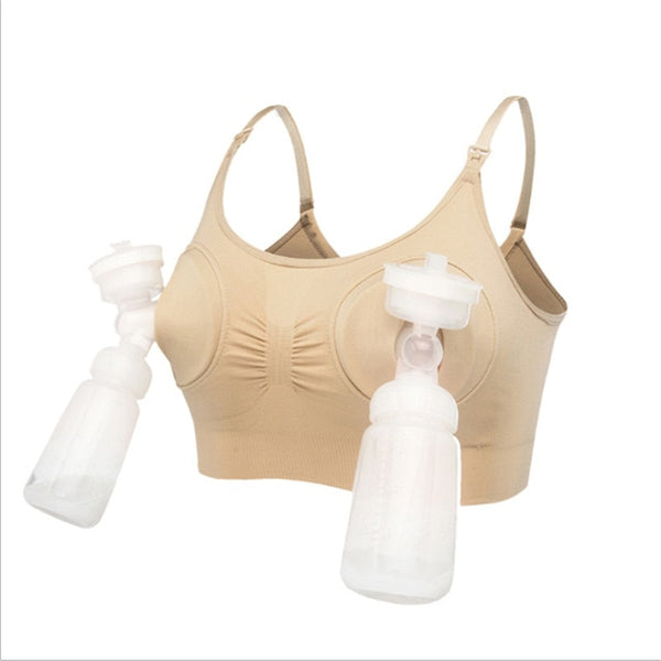 maternity hands free nursing bras wireless plus size pregnancy pumping bra women pregnant milk pump bra breastfeeding underwear