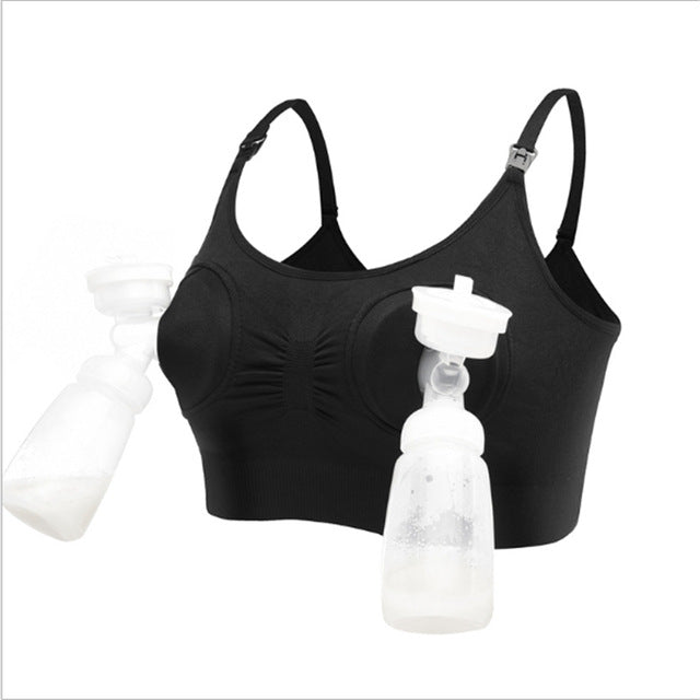 maternity hands free nursing bras wireless plus size pregnancy pumping bra women pregnant milk pump bra breastfeeding underwear