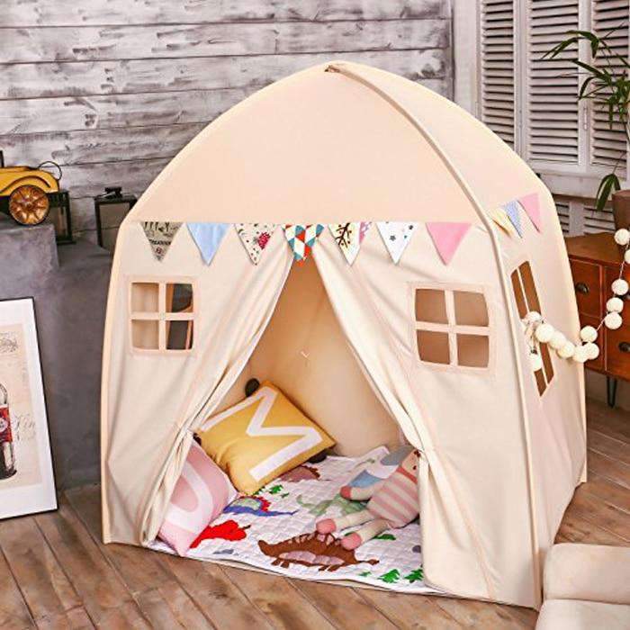 Large Children Playhouse Beige 100% Cotton