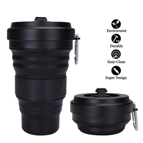 Collapsible Coffee Cup Leak Proof BPA Free Eco Reusable Coffee Mug