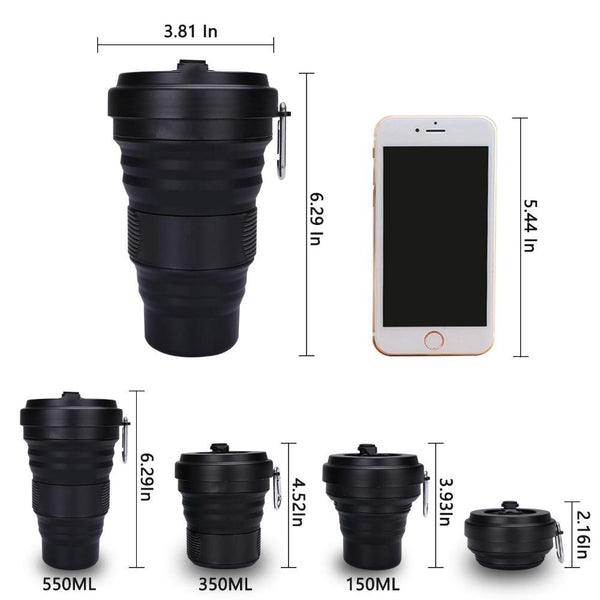 Collapsible Coffee Cup Leak Proof BPA Free Eco Reusable Coffee Mug
