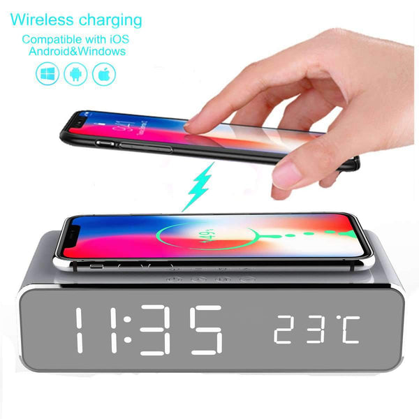Electric LED Alarm Clock With Wireless Charger