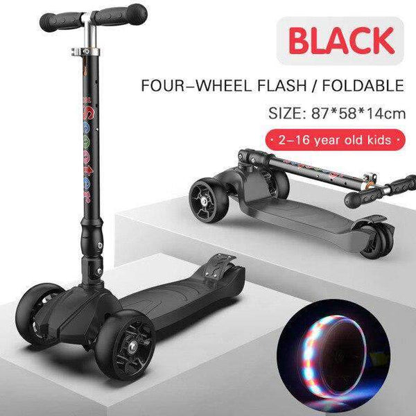 Light Music Bike Four Round Wheel Folding Bike