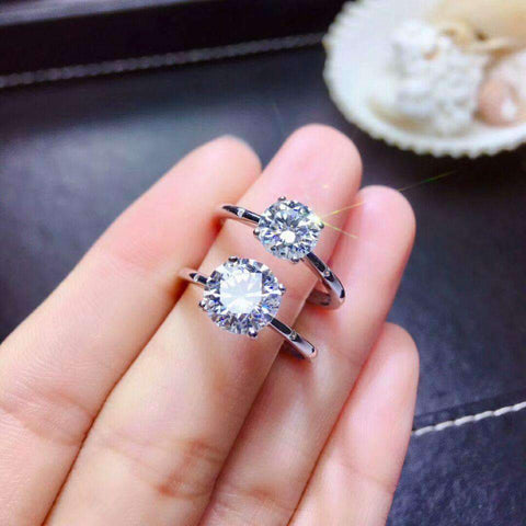 Real Sterling Silver Charm Fine Wedding ring
